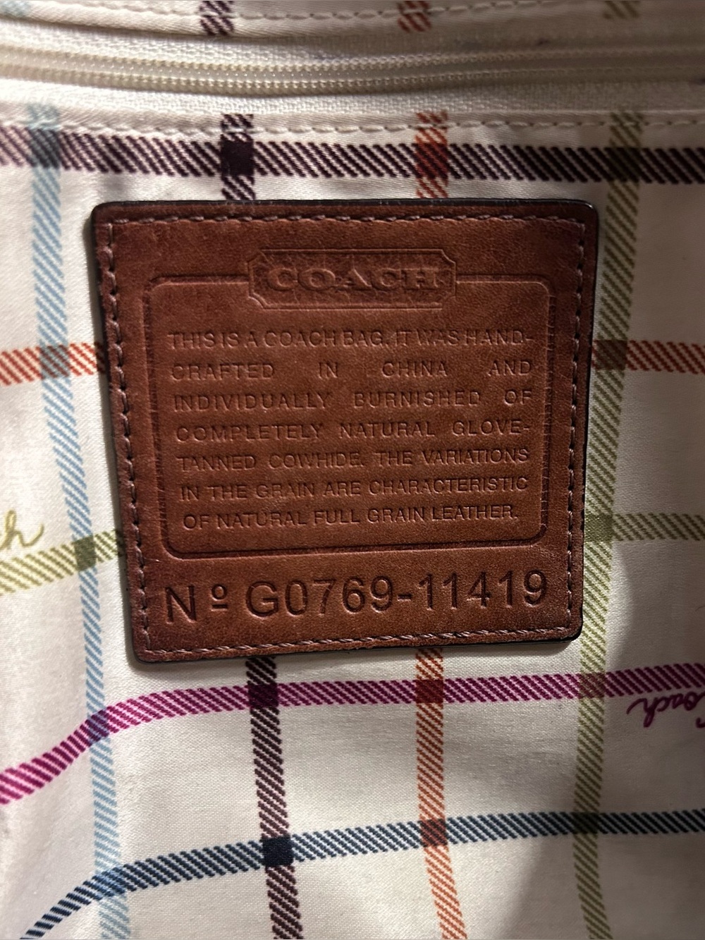 Coach Bleeker Large Flap Tattersall Satchel Bag 11419 with laced strap, hang tag - Picture 8 of 14